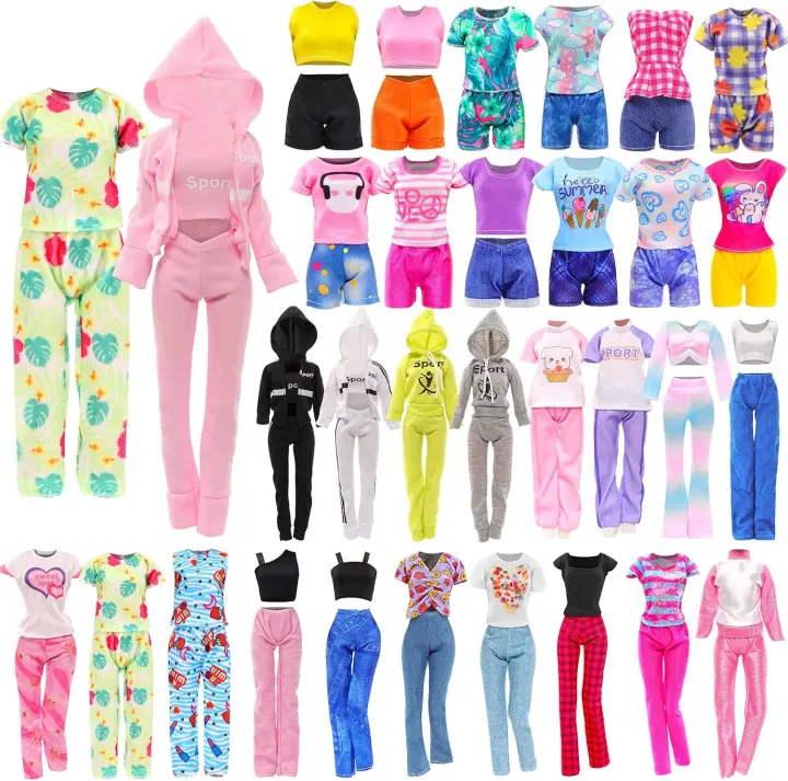 10 Sets Activewear & Casual Outfits for 11.5-inch Dolls