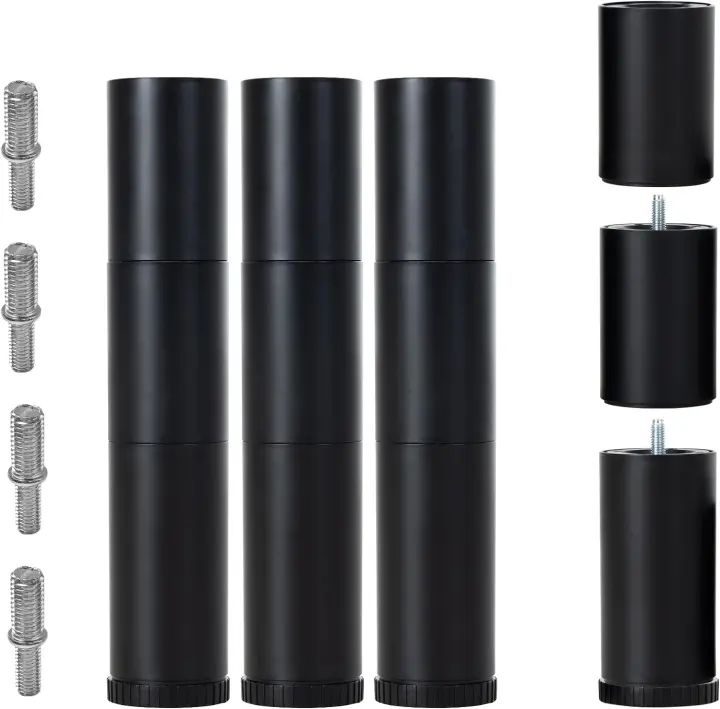 12" Adjustable Screw-In Replacement Bed Legs — Set of 4