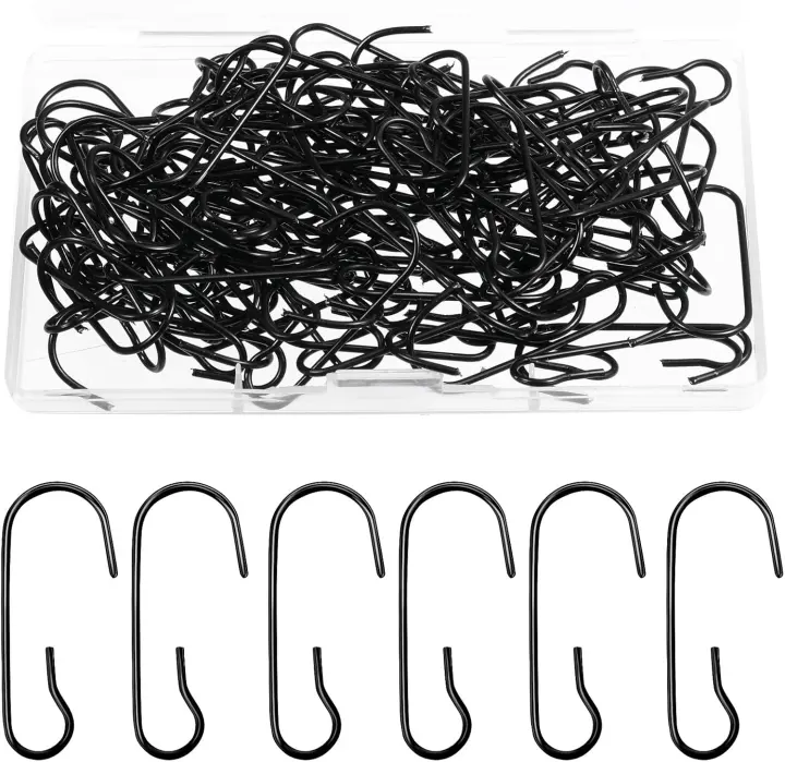 120-Pack Bendable Metal Ornament Hooks with Clear Storage Box
