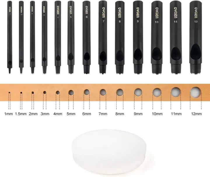 13-Piece Leather Hollow Punch Set — Slim 1.0–12mm Professional Kit