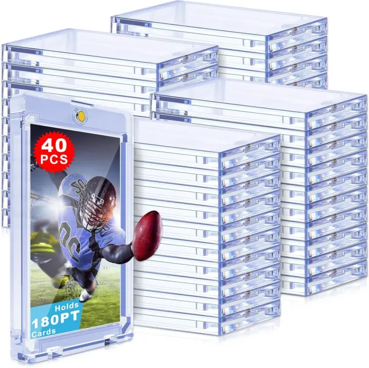 180pt One-Touch Magnetic Card Holders — 40-Pack Acrylic Cases