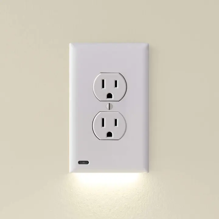 2-Pack Snap-On LED GuideLight Outlet Cover for Duplex Receptacles