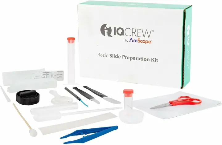 35-Piece Microscope Slide Preparation Kit — Starter Specimen Set