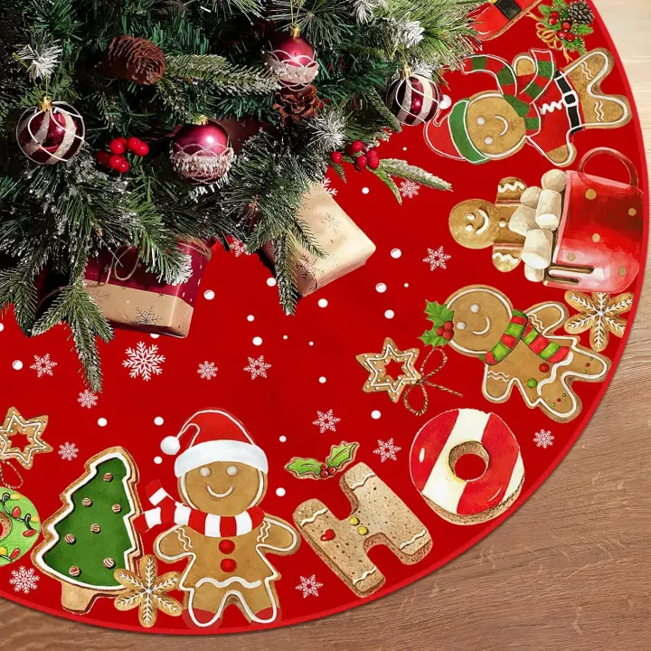 36-Inch Polyester Christmas Tree Skirt — Holiday Tree Base Cover
