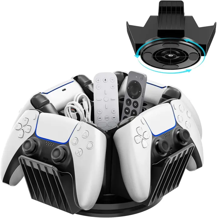 360° Rotating Desktop Controller Organizer — 4-Controller Stand