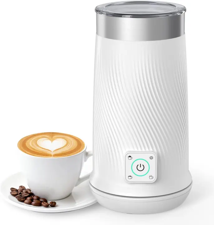 4-in-1 Electric Milk Frother & Steamer — Hot and Cold Foam Maker