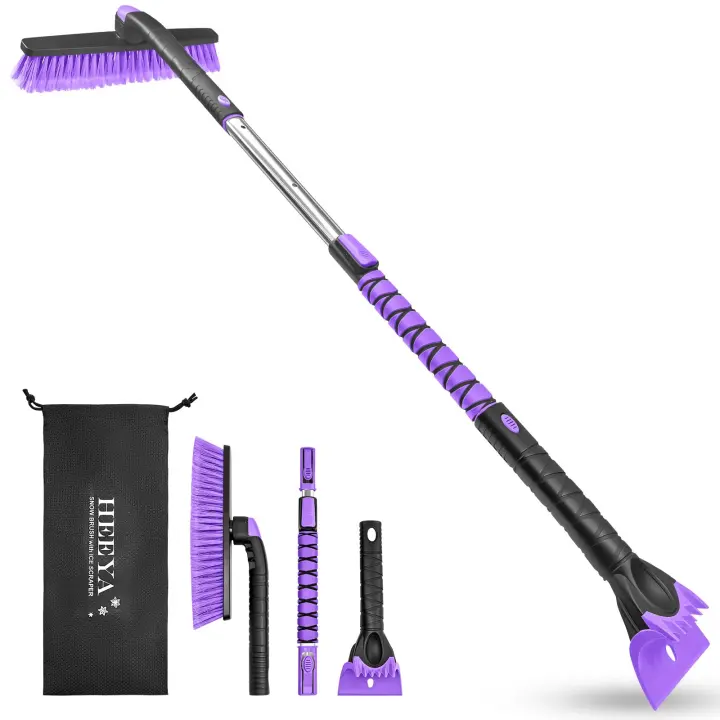 48-Inch Extendable Snow Brush & Ice Scraper for SUVs and Trucks