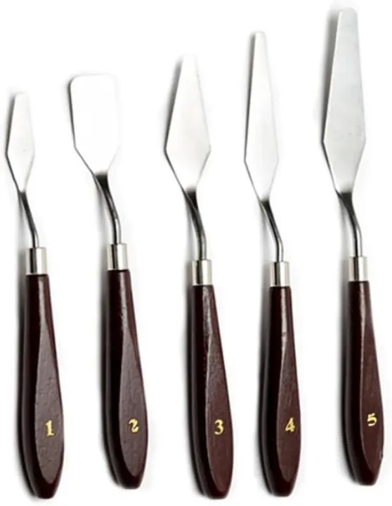 5-Piece Artist Painting Knife Set — Stainless Steel Palette Knives