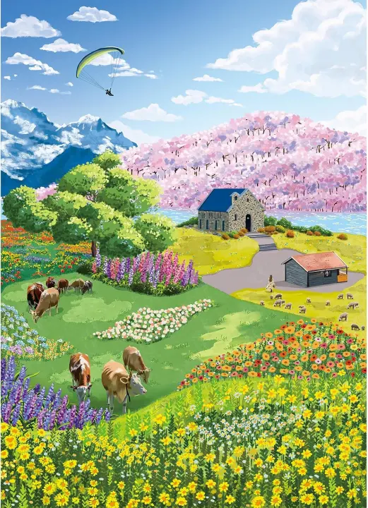 500-Piece Pasture Jigsaw Puzzle for Adults — Scenic Spring Scene