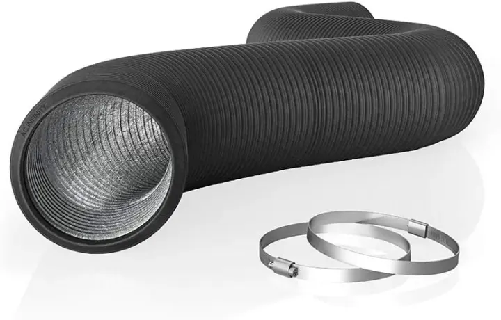 6-Inch Flexible Aluminum Vent Duct — 25 ft, 4-Layer, Steel-Spiral