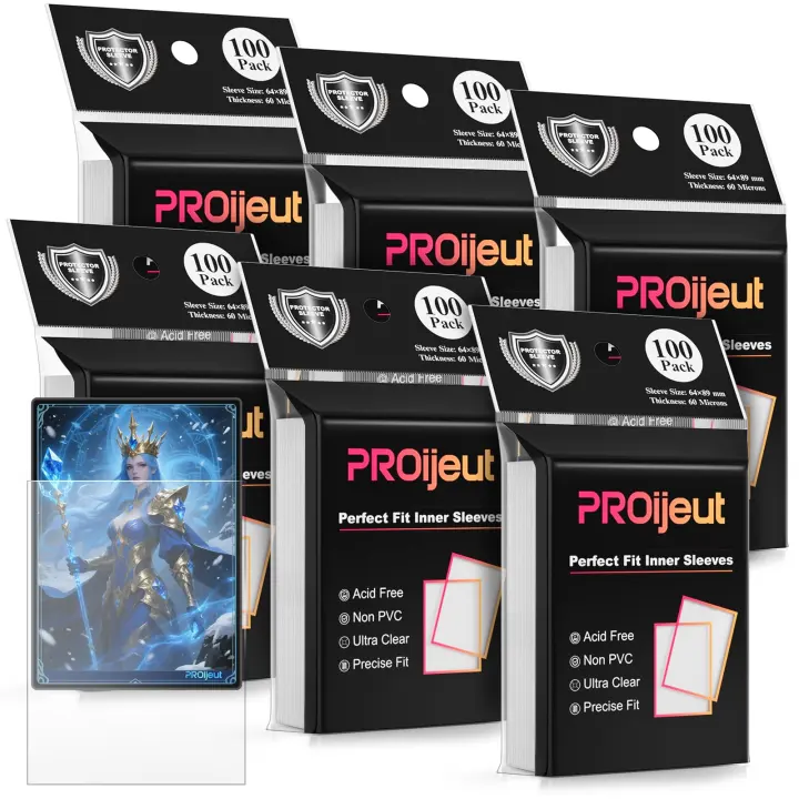 600 Clear Perfect-Fit Inner Card Sleeves — 60 Micron (64x89mm)