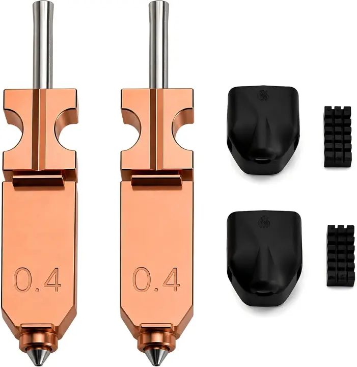 AD5X Upgraded 0.4mm Nozzle Kit — 2 Packs with Brushes & Silicone Socks