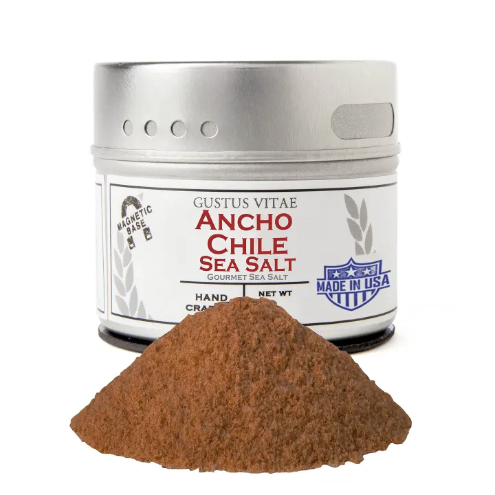 Ancho Chile Sea Salt — Gourmet Infused Sea Salt Blend (Tin)