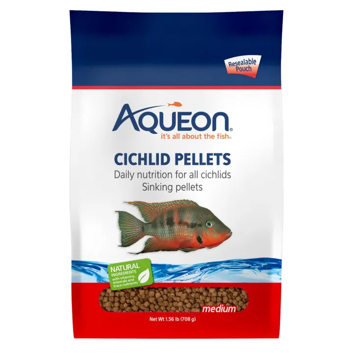 Aqueon Cichlid Slow‑Sinking Medium Pellets (3 mm) — 25 oz