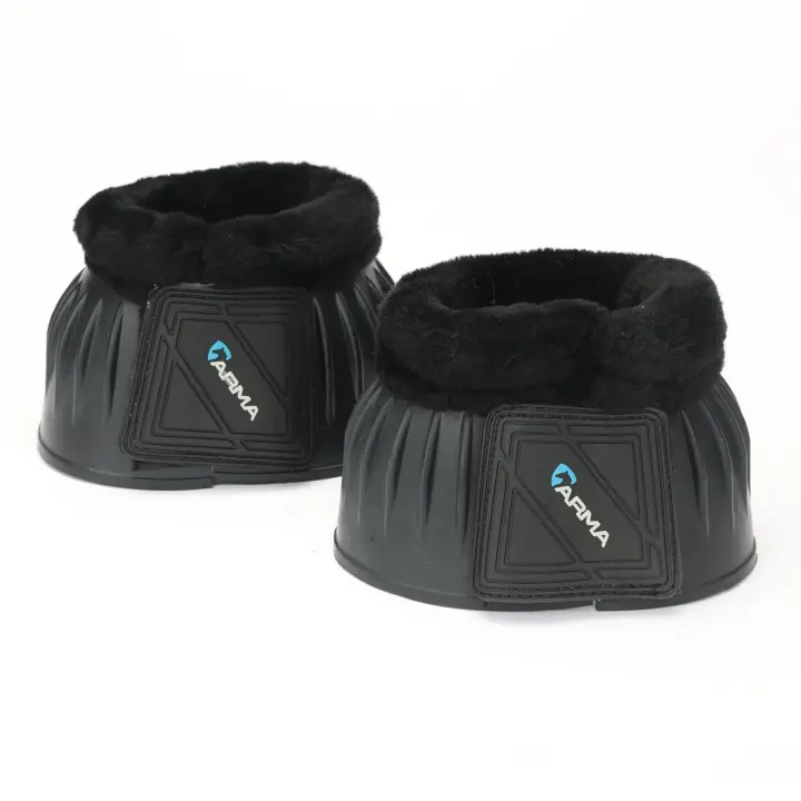 ARMA Fleece-Top Overreach Bell Boots — Gum Rubber, Black, X-Full