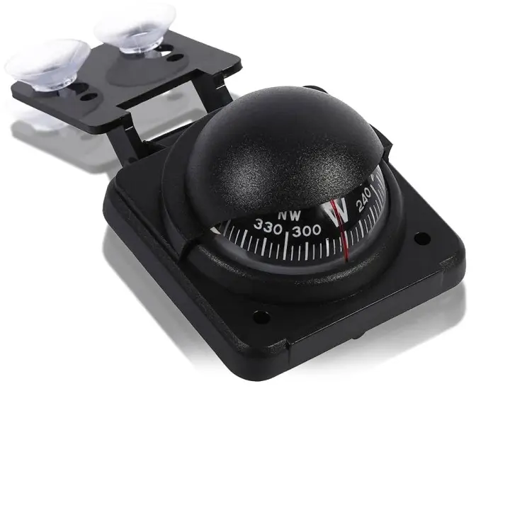 Black Digital Dashboard Compass — Windshield/Dash Mount for Cars & Boats