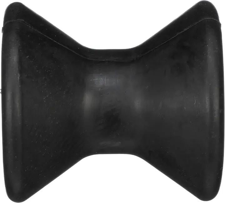 Black Molded Bow Roller — Rubber Boat Trailer Replacement (76 mm)