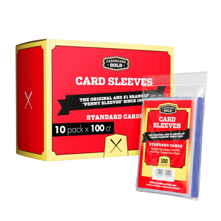 Cardboard Gold Penny Sleeves for Trading Cards — 1000 Pack (2 mil)