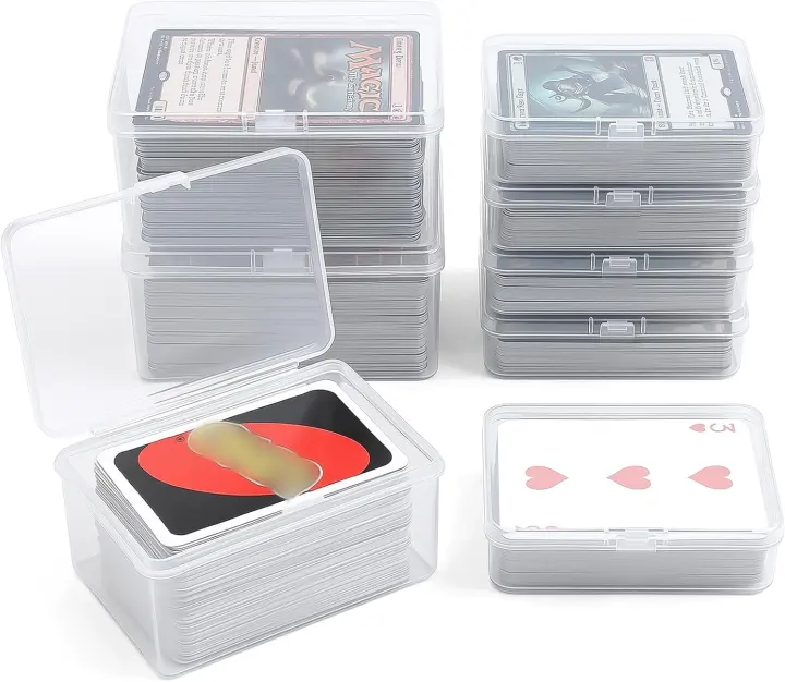 Clear Plastic Playing Card Storage Set — 6 Mixed-Size Cases