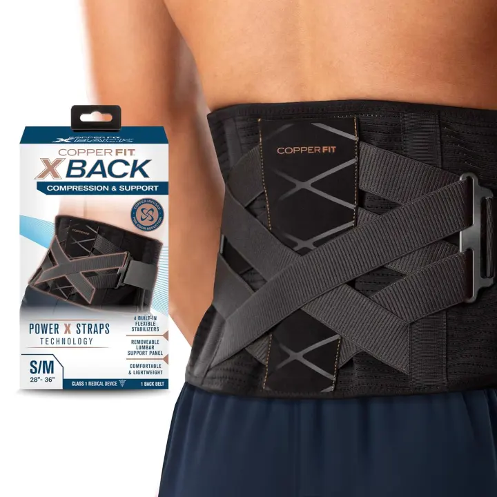 Copper-Infused X-Back Lumbar Brace — Adjustable Lower Back Support