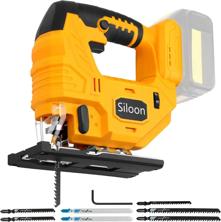Cordless Jig Saw — Compatible with DeWalt 20V Batteries, 7-Speed, 45° Bevel