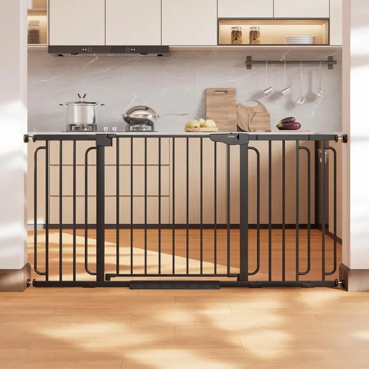 Cumbor Extra-Wide Walk-Through Safety Gate for Stairs & Doorways
