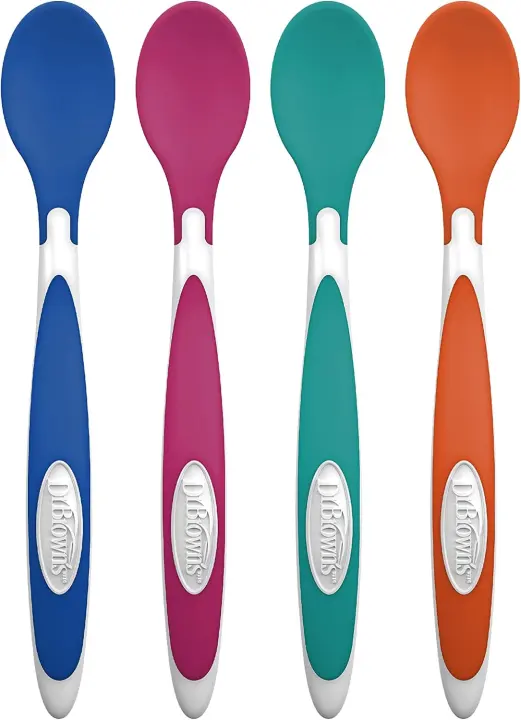 Dr. Brown's TempCheck Silicone Baby Feeding Spoons — 4-Pack