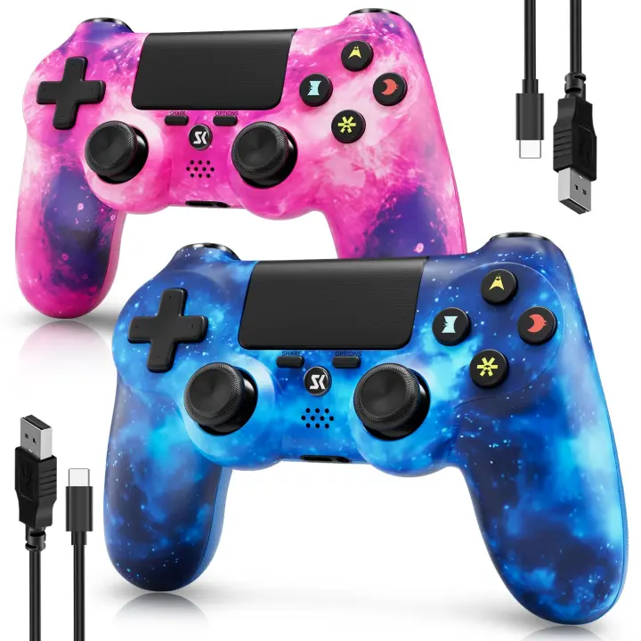 Dual Wireless PS4 Controllers — 2-Pack with Motion, Haptics & Touchpad
