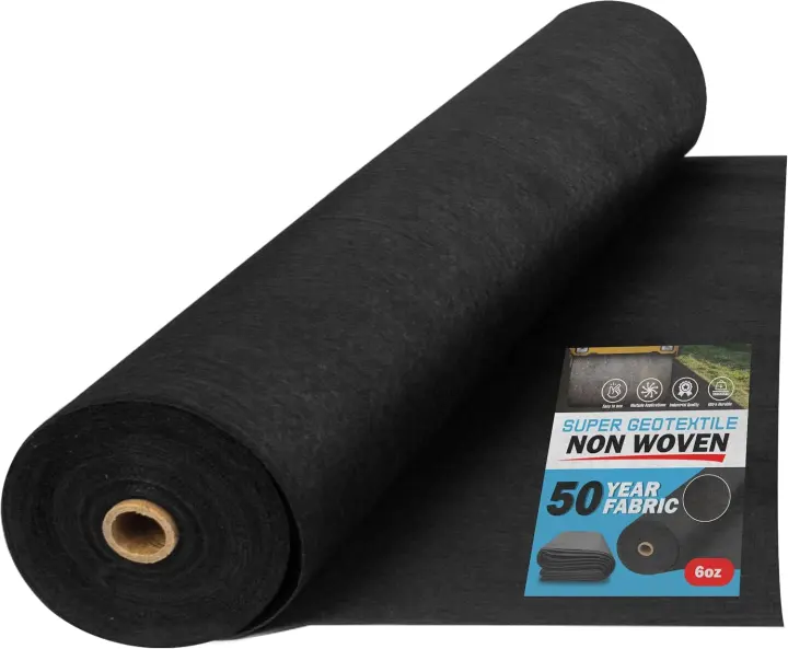 Heavy-Duty Nonwoven Geotextile Fabric — 6 oz (4 x 50) for Landscaping & Drainage