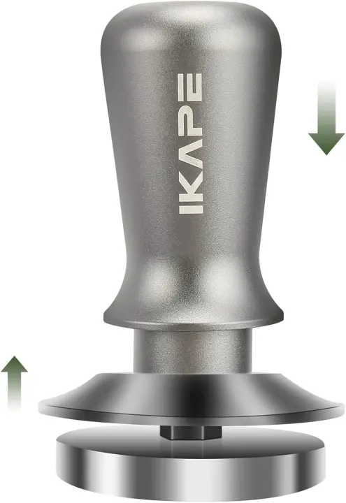 IKAPE 58.5mm Spring-Loaded Espresso Tamper with Stainless Steel Base