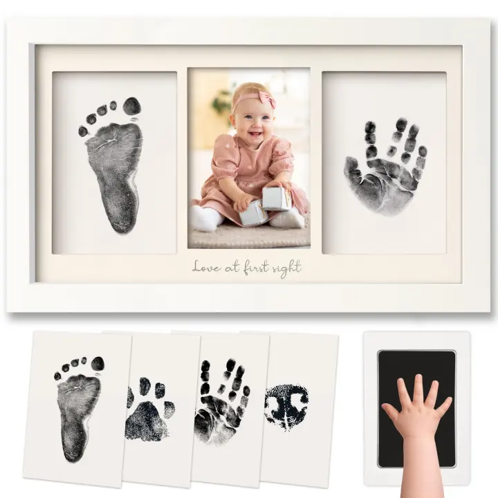 Inkless Baby Hand & Footprint Keepsake Kit — No-Mess Print Frame