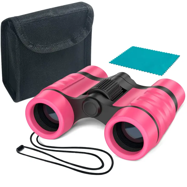 Kids 4x30 Binoculars — Pink Outdoor Toy for Birding & Play