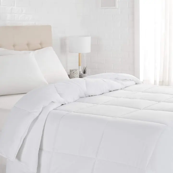 King White Down-Alternative Comforter with Corner Tabs — Light Fill