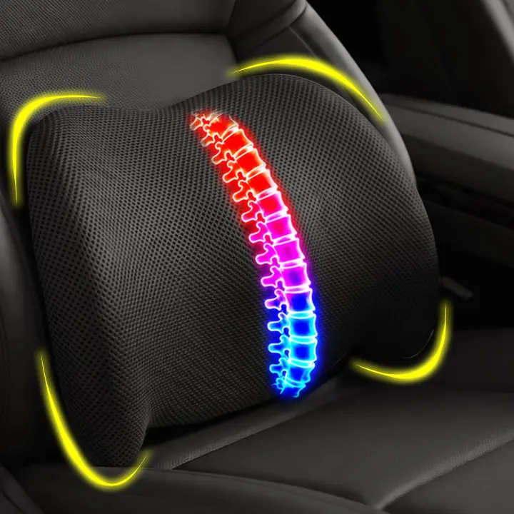 Memory Foam Lumbar Support Pillow for Car and Office Chairs