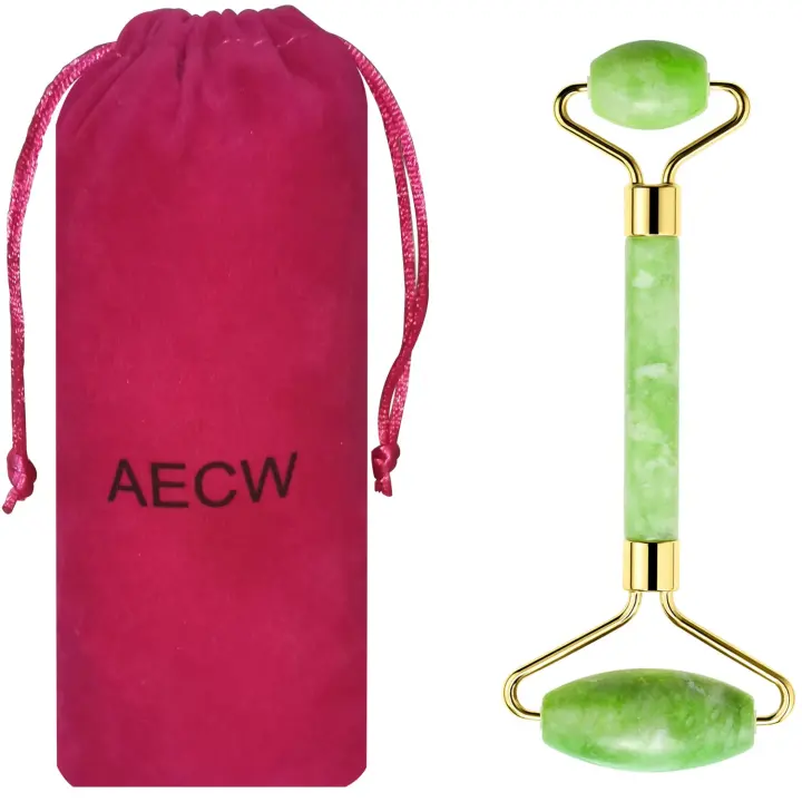 Natural Jade Facial Roller — Noiseless Face & Eye Massager