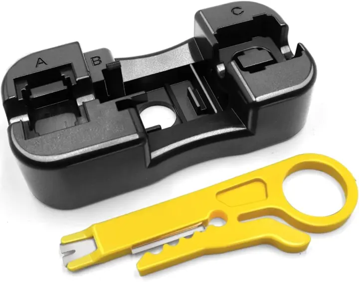 NECABLES Keystone Jack Punchdown Stand Kit — Stand + Punch/Strip Tool