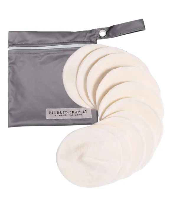 Organic Reusable Nursing Pads — 10-Pack with Waterproof Wet Bag