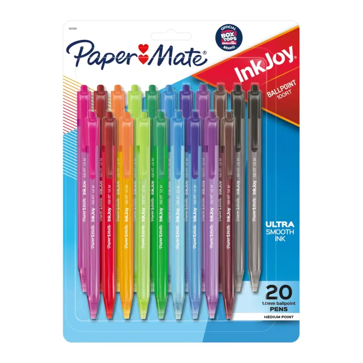 Paper Mate InkJoy 100RT Retractable Ballpoint Pens — 20 Count, 1.0mm Medium
