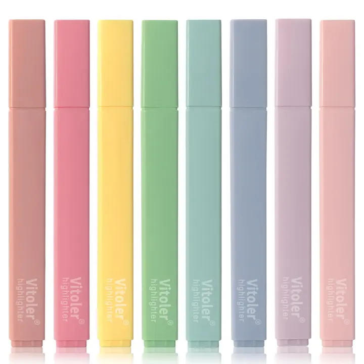 Pastel Chisel-Tip Bible Highlighters — 8-Pack, Quick-Dry, No-Bleed
