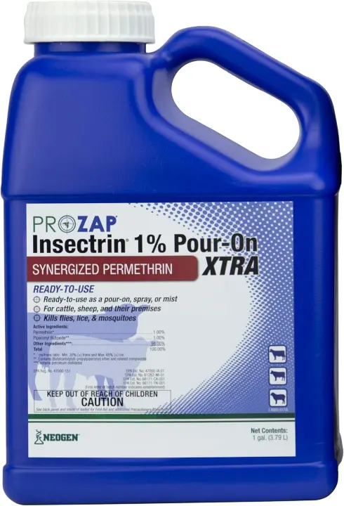 Prozap Insectrin 1% Pour-On Xtra — 1 Gallon Livestock Insecticide