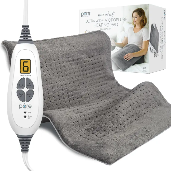 PureRelief Ultra-Wide Microplush Heating Pad — 20 x 24 XXL