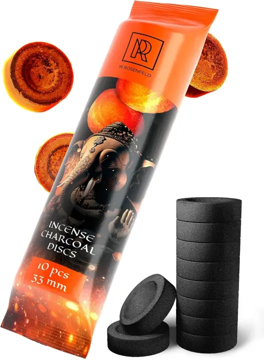 Quick-Light Incense Charcoal Discs — 10 × 33mm Tablets