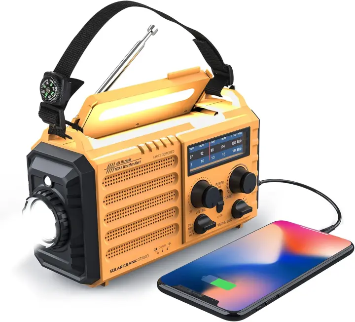 Raynic Emergency Weather Radio — Solar/Hand-Crank 5000mAh Unit