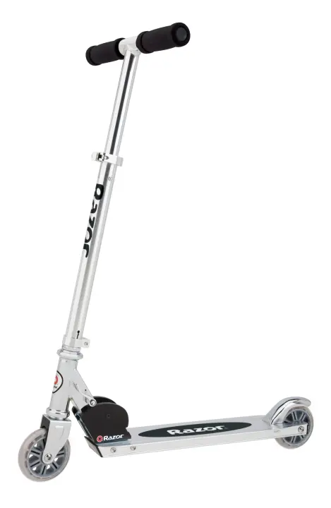 Razor A Model Kick Scooter — Classic Folding Kids Scooter (Clear/Black)