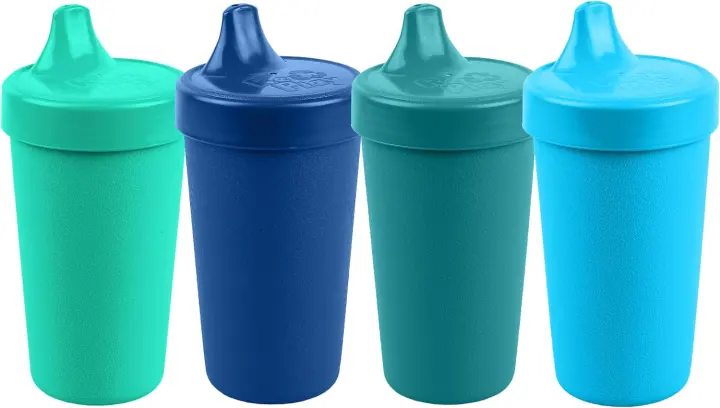 Re-Play 10 oz Spill-Resistant Sippy Cups — Set of 4 for Toddlers
