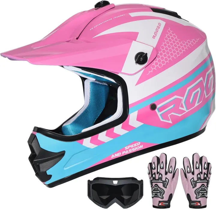 ROOZO Youth Full-Face Motocross Helmet 4-in-1 Kit (Goggles & Gloves)