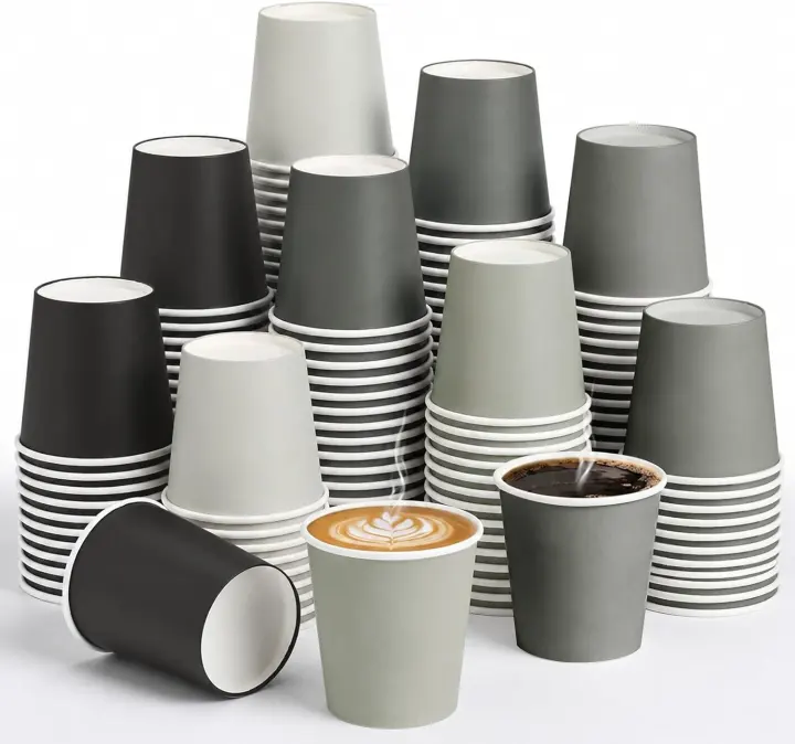 Roshtia 500-Pack 4 oz Paper Espresso Cups — Gray Gradient Set