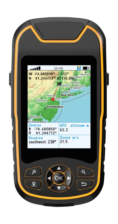Rugged Handheld GPS Navigator for Hiking — 3.2" Sunlight-Readable Screen