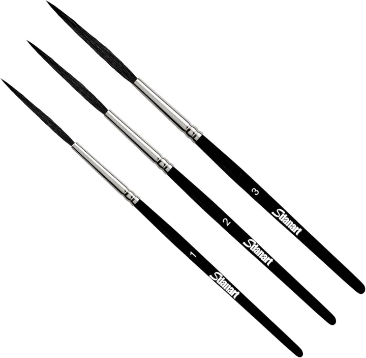 Sdanart Scroll Pinstriping Brush Set — 3 Professional Script Brushes