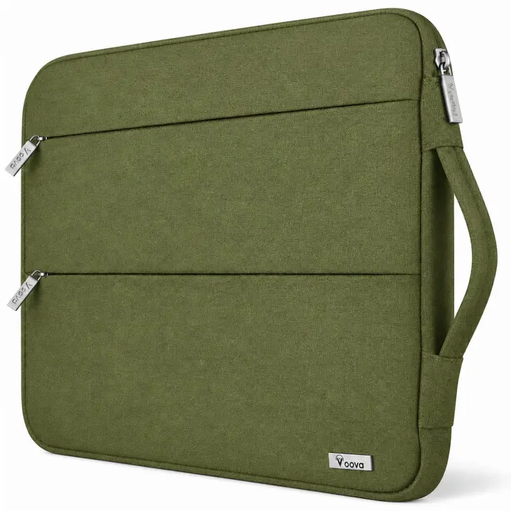 Slim 13-Inch Splash-Resistant Laptop Sleeve — Army Green